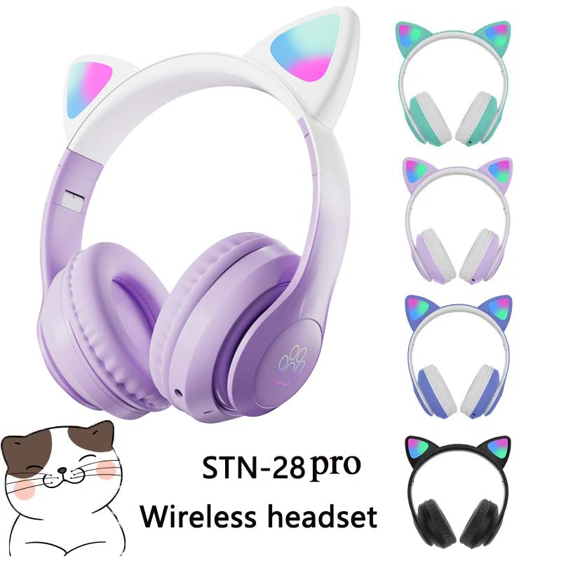 Cat Ear Bluetooth Headset Led - Newest STN-28 Wireless Headset Cat Ear