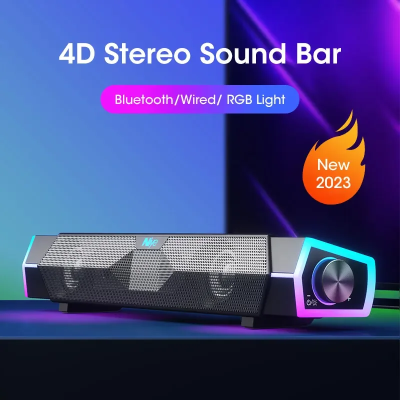 Rgb Computer Soundbar For Pc - 4D Stereo Sound Bar PC Speaker