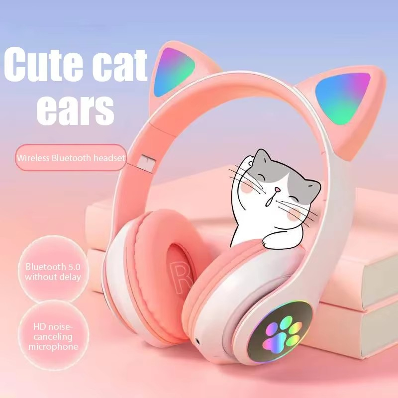 Anc Wireless Over Ear Headphones - JST-28 Wireless Headphones Cat Ears Bluetooth