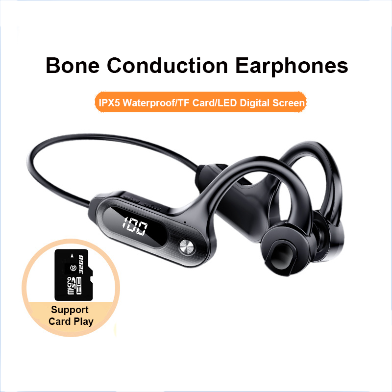 Bone Conduction Running Headphones - Bone Conduction Bluetooth 5.3 Earbuds Hanging