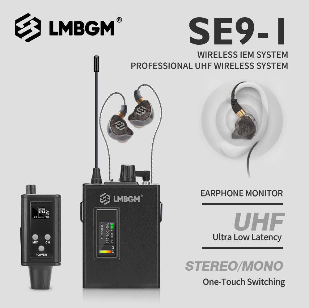 In Ear Monitors For Singers - LMBGM SE9 UHF Wireless In Ear
