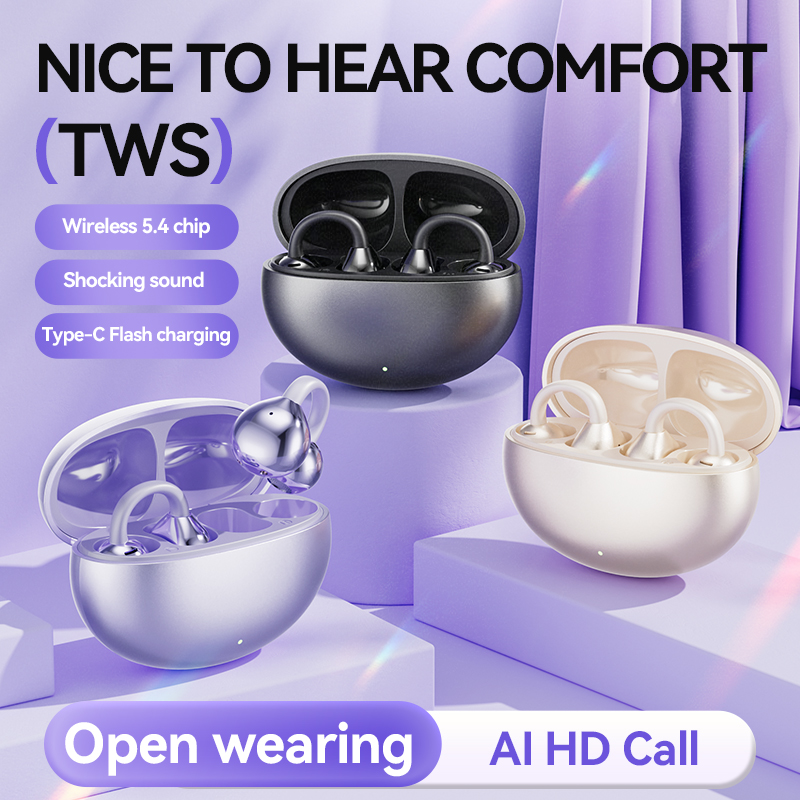 Open Ear Air Conduction Headphones - M91 Ear Clip Wireless Bluetooth Earphones