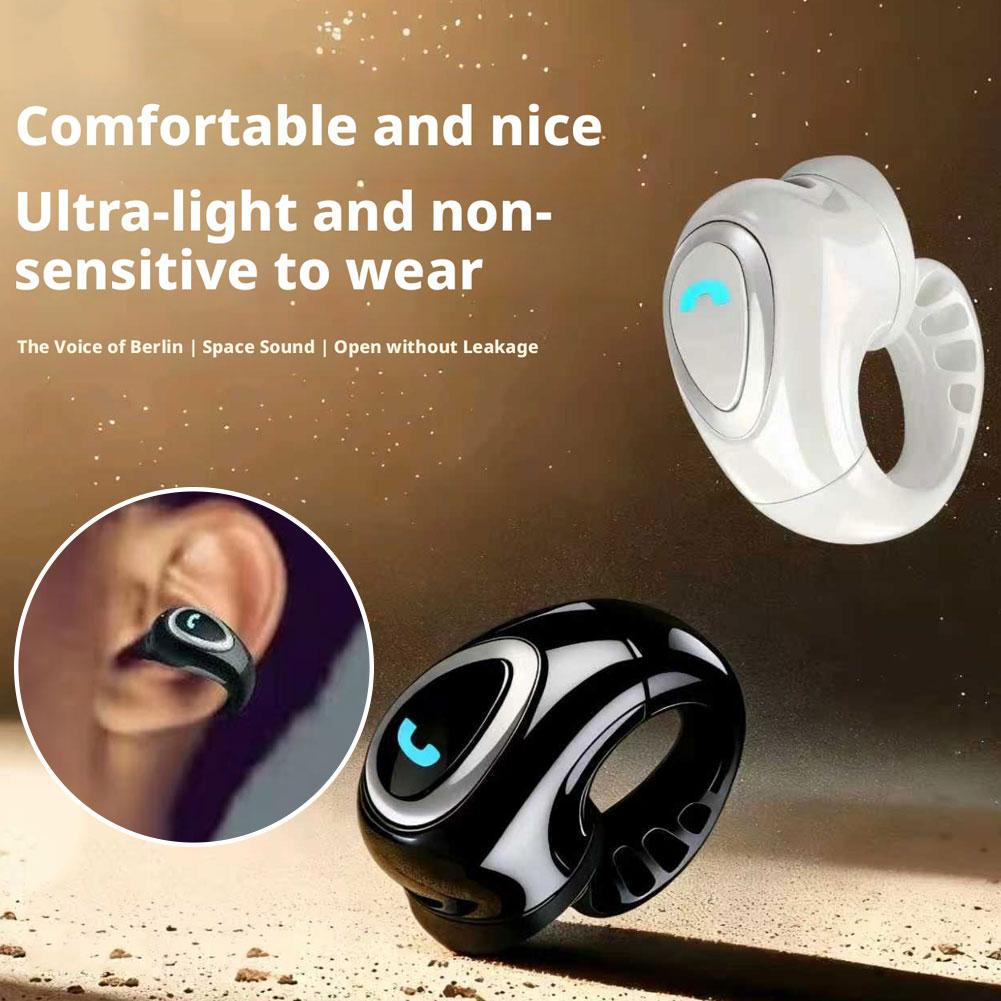 Open Ear Air Conduction Headphones - Bluetooth Wireless Ear-clip Single Headphone Open-Ear