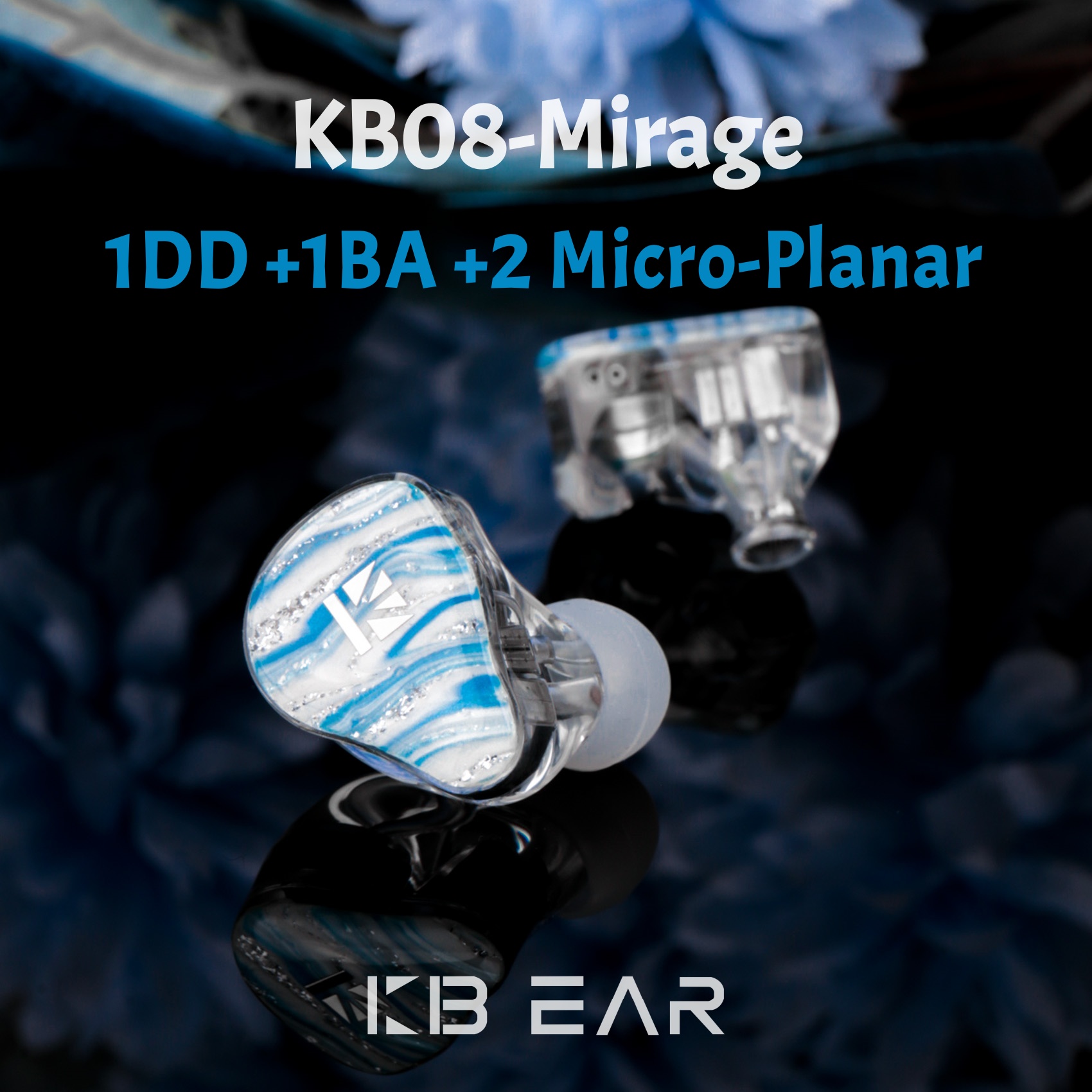 Planar Magnetic Iem Earphones - KBEAR KB08 Mirage IEMS in Ear