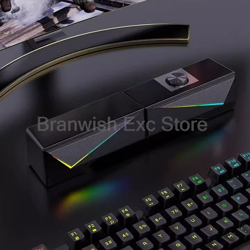 2x2.5W Computer Speaker RGB Li - đánh giá và giá Rgb Computer Soundbar For Pc