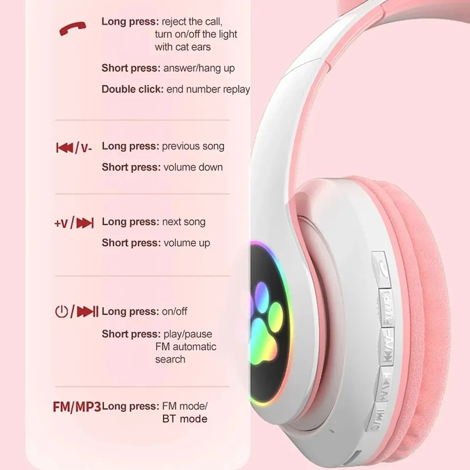 Newest STN-28 Wireless Headset - đánh giá và giá Cat Ear Bluetooth Headset Led