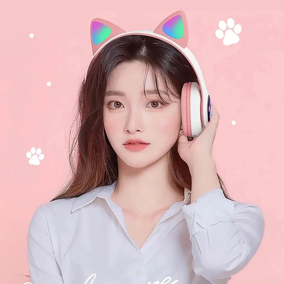 Newest STN-28 Wireless Headset - đánh giá và giá Cat Ear Bluetooth Headset Led