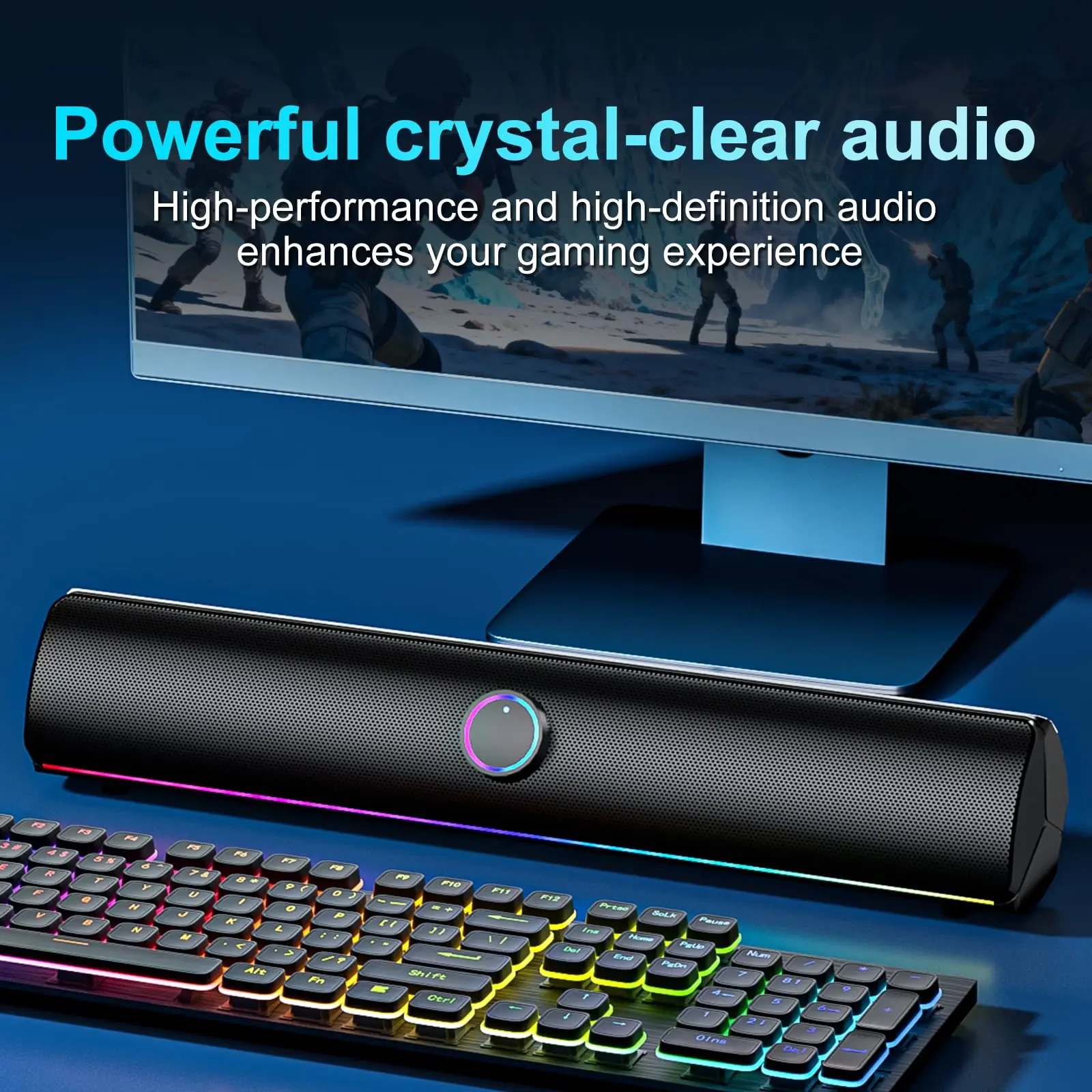 Gaming Soundbar, USB One-Cable - đánh giá và giá Rgb Computer Soundbar For Pc