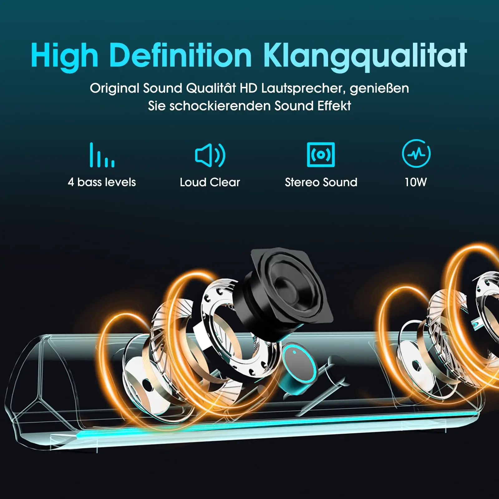 Gaming Soundbar, USB One-Cable - đánh giá và giá Rgb Computer Soundbar For Pc