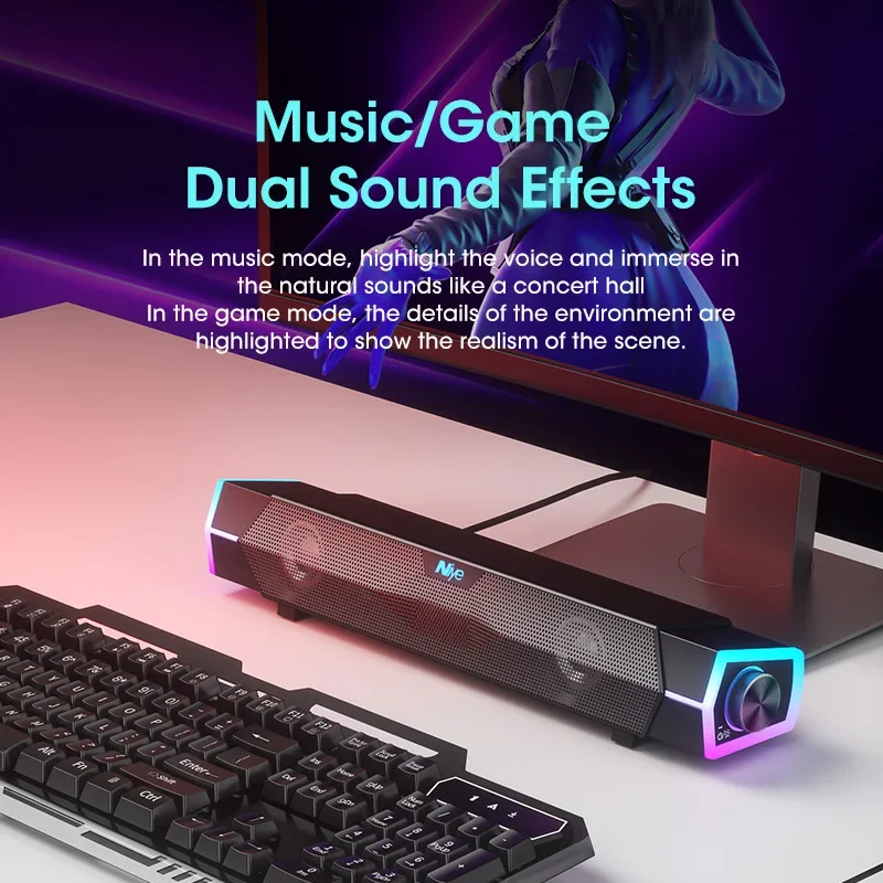 4D Stereo Sound Bar PC Speaker - đánh giá và giá Rgb Computer Soundbar For Pc