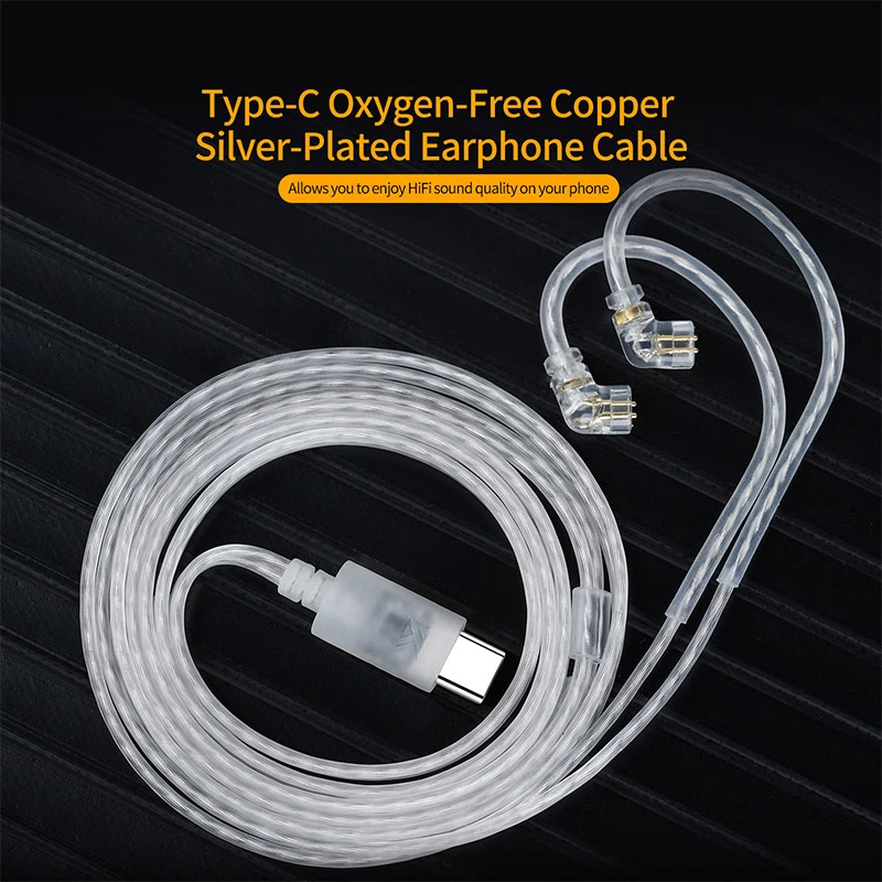 KZ Earphones Cable OFC Silver  - đánh giá và giá Type C Wired Earphones With Mic