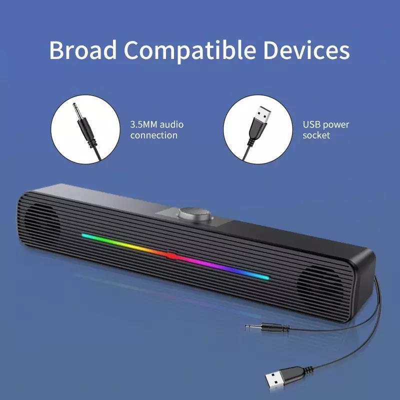 E-1407 Wholesale RGB Lights Wi - đánh giá và giá Rgb Computer Soundbar For Pc