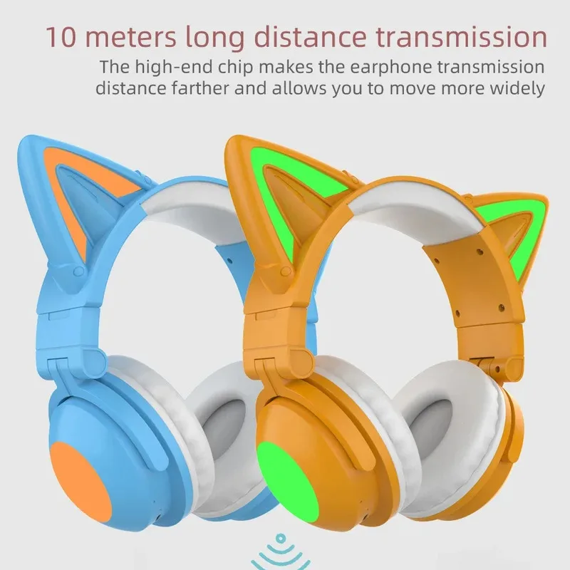 New ZW068 Bluetooth5.0 Headpho - đánh giá và giá Cat Ear Bluetooth Headset Led
