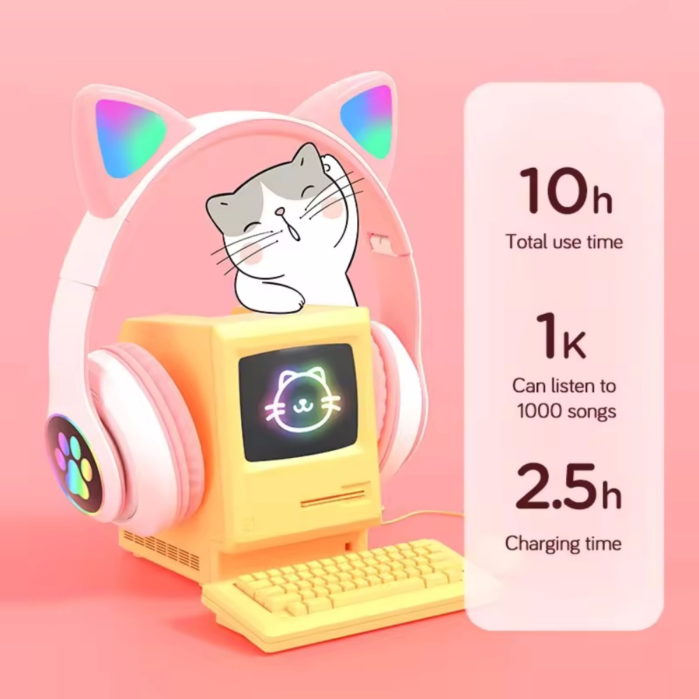 Cute Cat Ear Bluetooth Compati - đánh giá và giá Cat Ear Bluetooth Headset Led