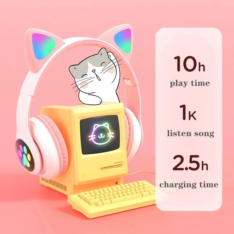 Cute Cat Ears Headphones Bluet - đánh giá và giá Cat Ear Bluetooth Headset Led