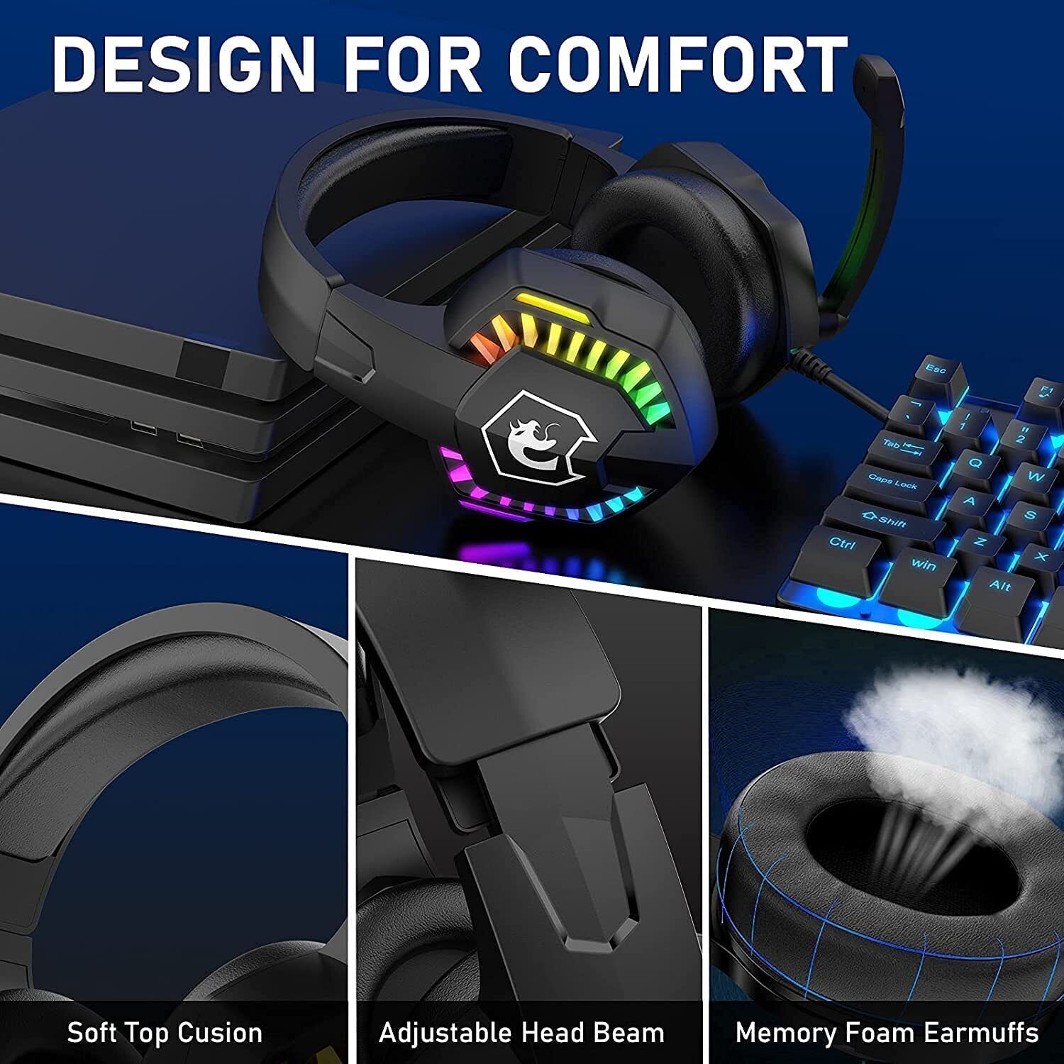 MAMBASNAKE CY907 Wired Gaming  - đánh giá và giá Gaming Headset With Mic Rgb