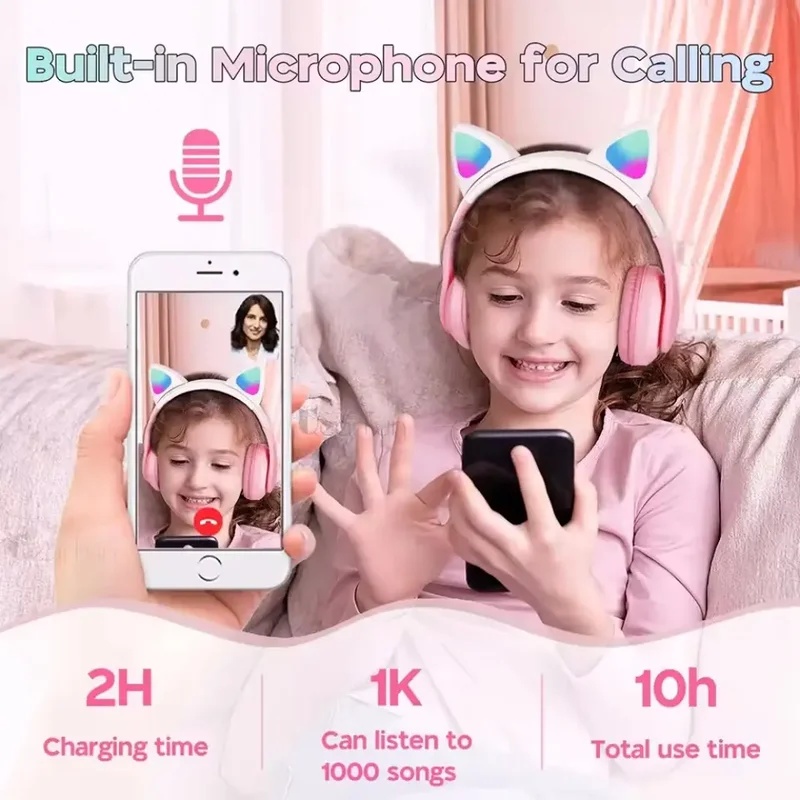 T28 Wireless Bluetooth Headpho - đánh giá và giá Cat Ear Bluetooth Headset Led