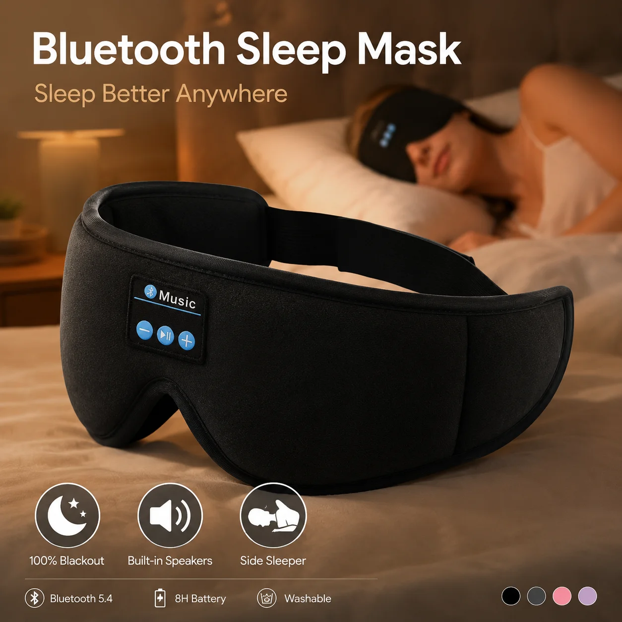 Wireless Sleep Headphones Eye  - đánh giá và giá Sleep Mask Headphones Bluetooth
