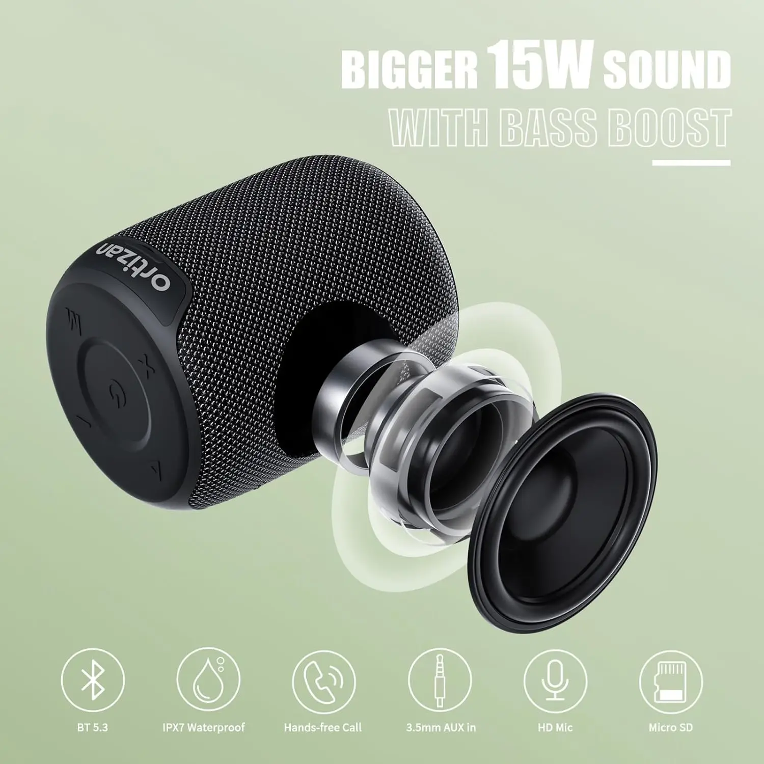 Ortizan X2 Bluetooth Speakers, - đánh giá và giá Portable Bluetooth Speaker Waterproof Ipx7