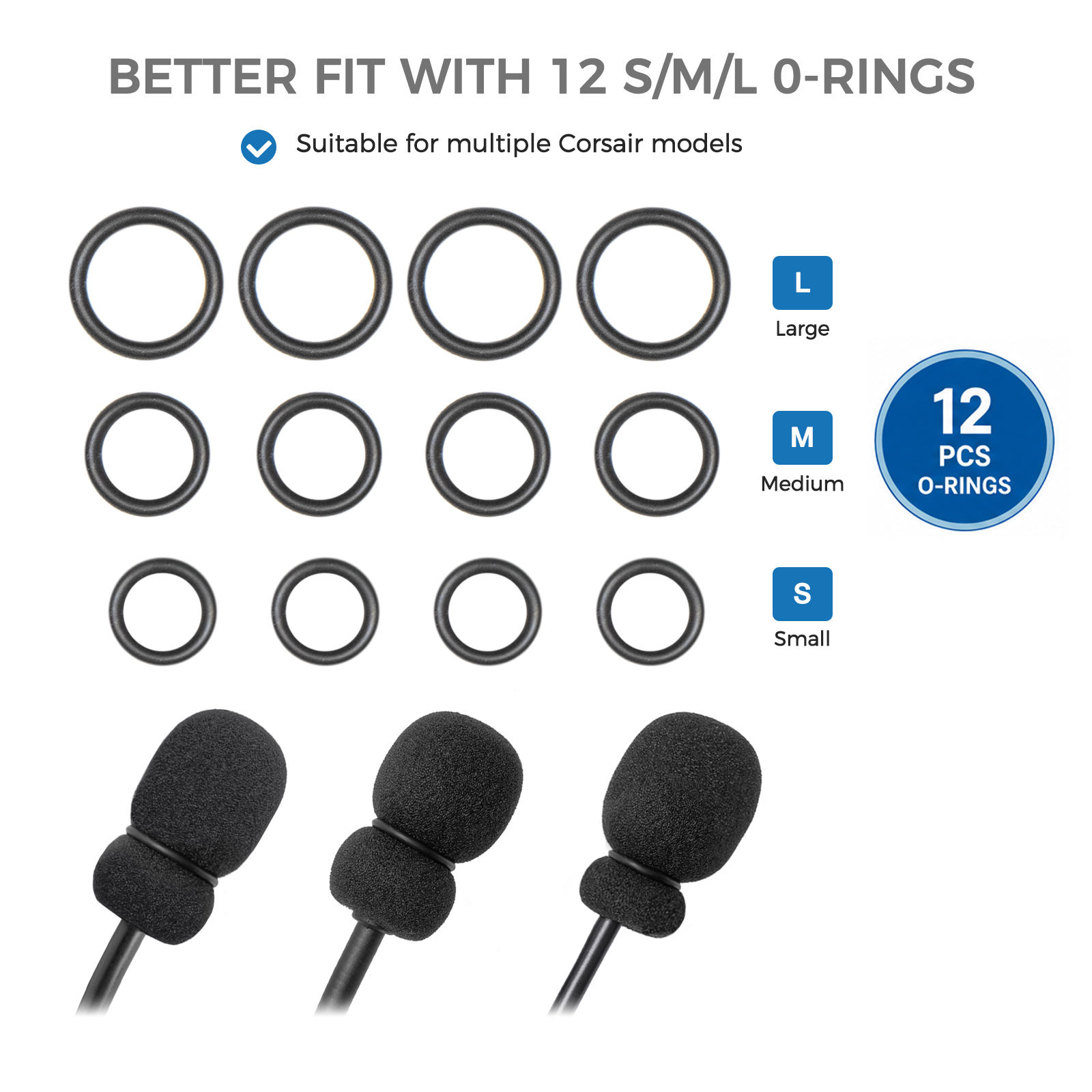 4 Mic Foam Covers+12 O-Rings F - đánh giá và giá Gaming Headset With Mic Rgb