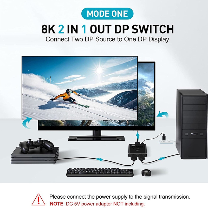 8K DisplayPort Switch 2 in 1 O - đánh giá và giá Laptops