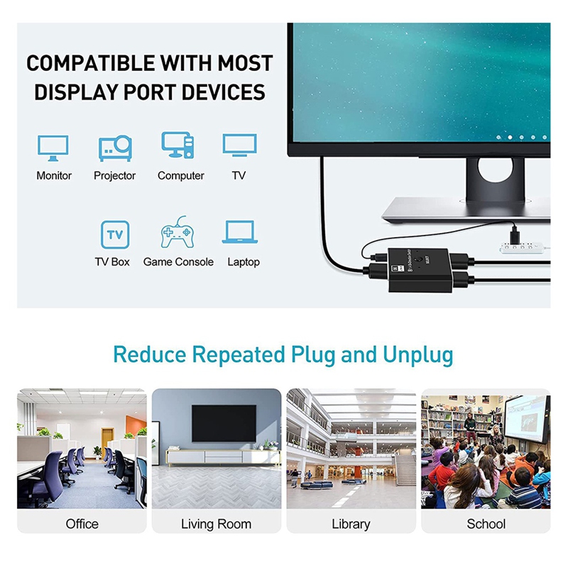 8K DisplayPort Switch 2 in 1 O - đánh giá và giá Laptops