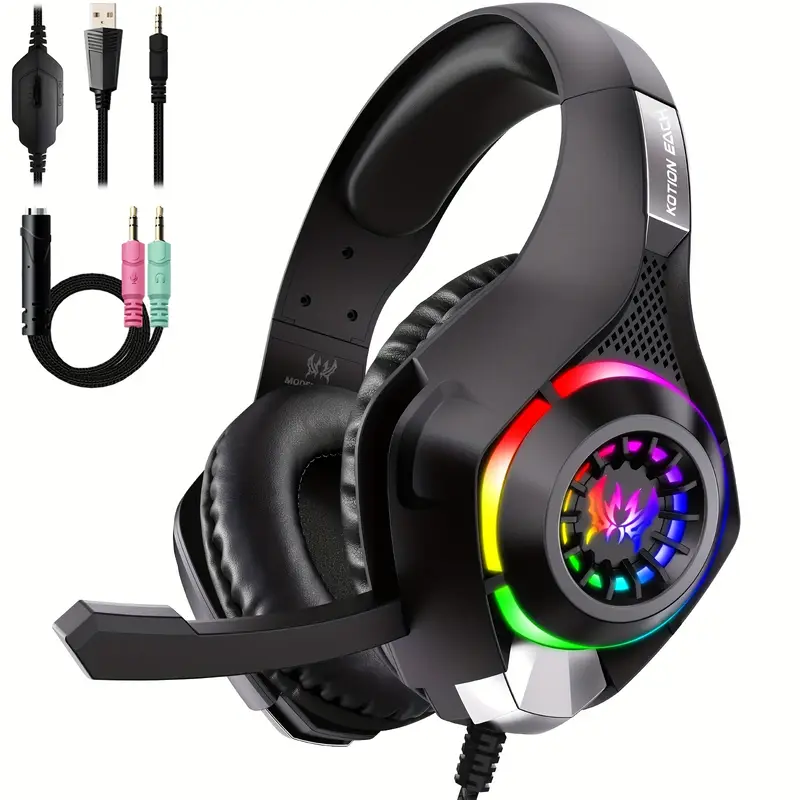 Gaming Headset for PC, PS4, PS - đánh giá và giá Gaming Headset With Mic Rgb