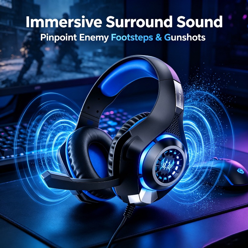 LED Gaming Headphones with Mic - đánh giá và giá Gaming Headset With Mic Rgb