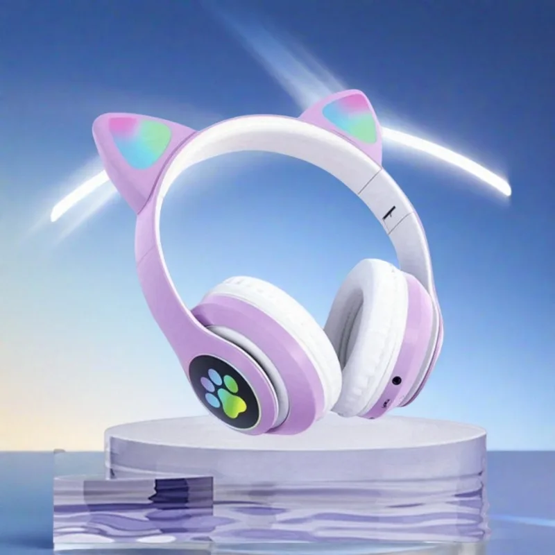New Flash Light Cute Cat Ears  - đánh giá và giá Cat Ear Bluetooth Headset Led