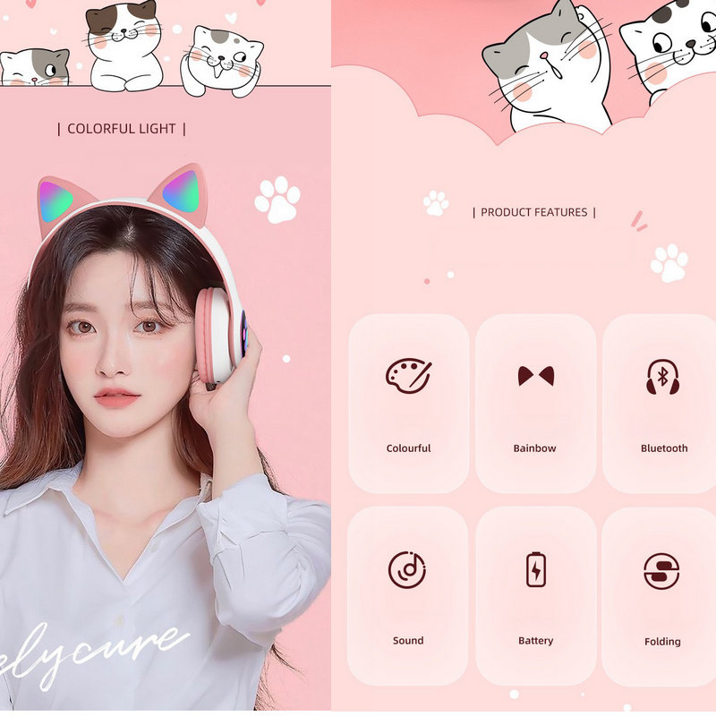 Cat Ears Headphones Flash Ligh - đánh giá và giá Cat Ear Bluetooth Headset Led